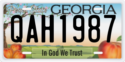 GA license plate QAH1987