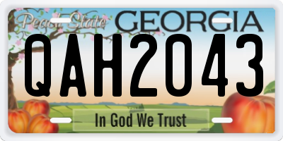 GA license plate QAH2043