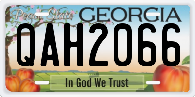 GA license plate QAH2066