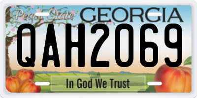 GA license plate QAH2069