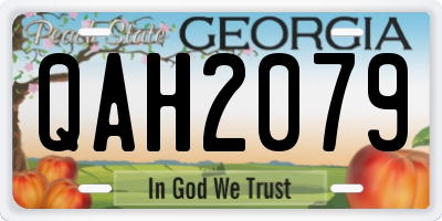 GA license plate QAH2079