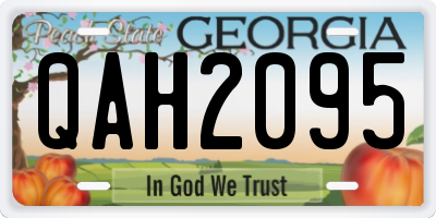 GA license plate QAH2095