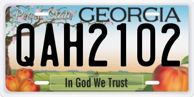 GA license plate QAH2102