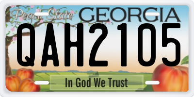 GA license plate QAH2105