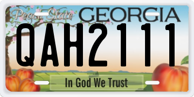 GA license plate QAH2111