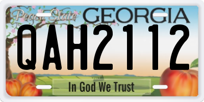 GA license plate QAH2112