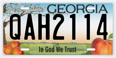 GA license plate QAH2114