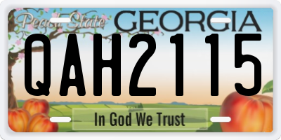 GA license plate QAH2115