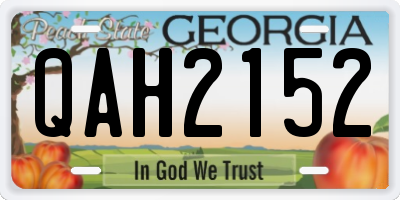 GA license plate QAH2152