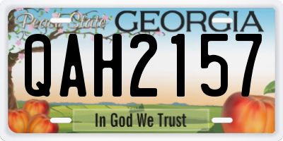 GA license plate QAH2157