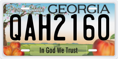 GA license plate QAH2160