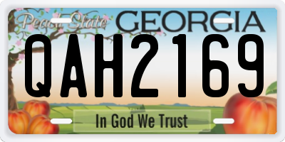 GA license plate QAH2169