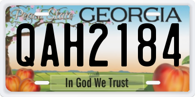 GA license plate QAH2184