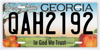 GA license plate QAH2192