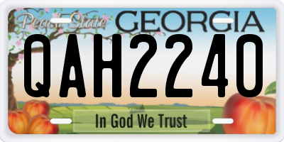 GA license plate QAH2240