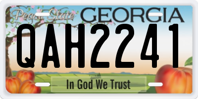GA license plate QAH2241