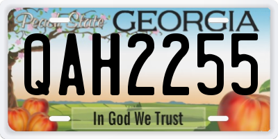 GA license plate QAH2255