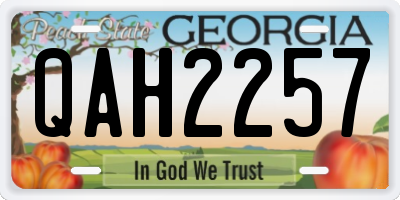 GA license plate QAH2257