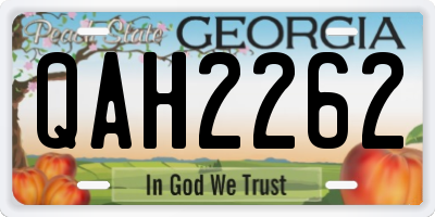 GA license plate QAH2262