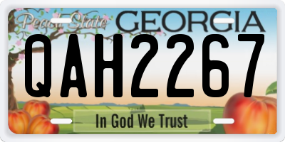GA license plate QAH2267