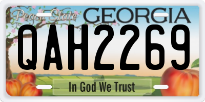 GA license plate QAH2269