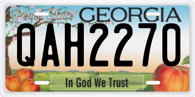GA license plate QAH2270
