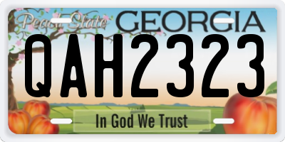 GA license plate QAH2323