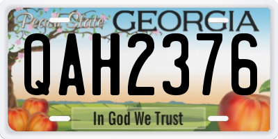 GA license plate QAH2376
