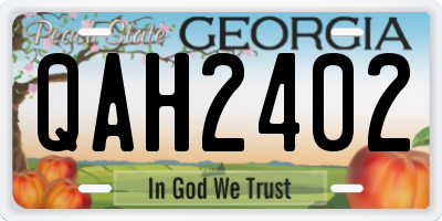 GA license plate QAH2402
