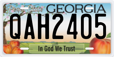 GA license plate QAH2405