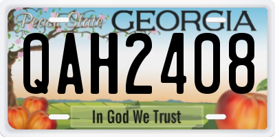 GA license plate QAH2408
