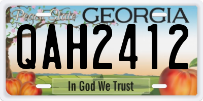 GA license plate QAH2412