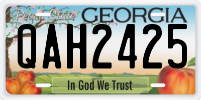 GA license plate QAH2425