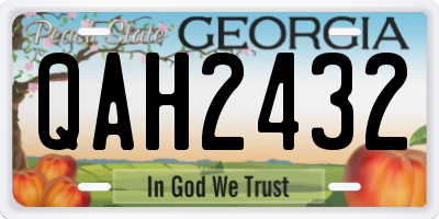 GA license plate QAH2432