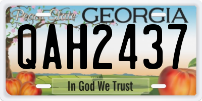 GA license plate QAH2437