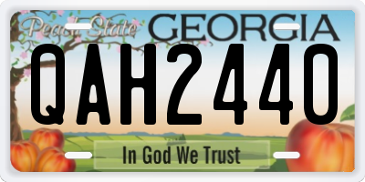 GA license plate QAH2440