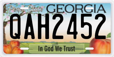 GA license plate QAH2452