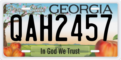 GA license plate QAH2457