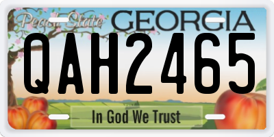 GA license plate QAH2465