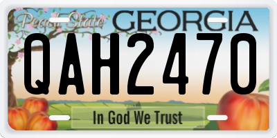 GA license plate QAH2470