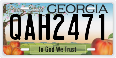 GA license plate QAH2471