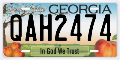 GA license plate QAH2474