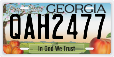 GA license plate QAH2477