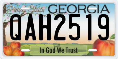GA license plate QAH2519