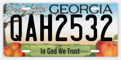 GA license plate QAH2532