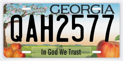 GA license plate QAH2577