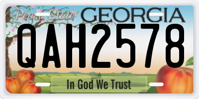 GA license plate QAH2578