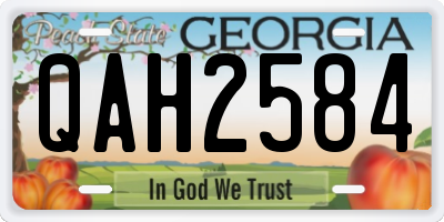 GA license plate QAH2584