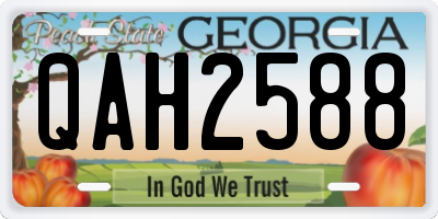 GA license plate QAH2588