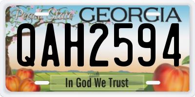 GA license plate QAH2594